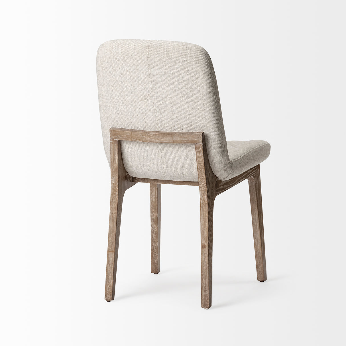 David Diamond Tuffed Cream Fabric Wrap Brown Wood Base Dining Chair, Set of 2 from Mercana - Luna Furniture