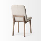 David Diamond Tuffed Cream Fabric Wrap Brown Wood Base Dining Chair, Set of 2 from Mercana - Luna Furniture