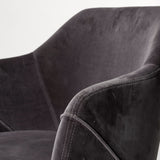 Ronald II Grey Velvet Wrap Black Wooden Base Dining Chair from Mercana - Luna Furniture