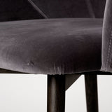 Ronald II Grey Velvet Wrap Black Wooden Base Dining Chair from Mercana - Luna Furniture