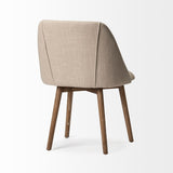 Ronald I Cream Fabric Wrap Brown Wooden Base Dining Chair, Set of 2 from Mercana - Luna Furniture