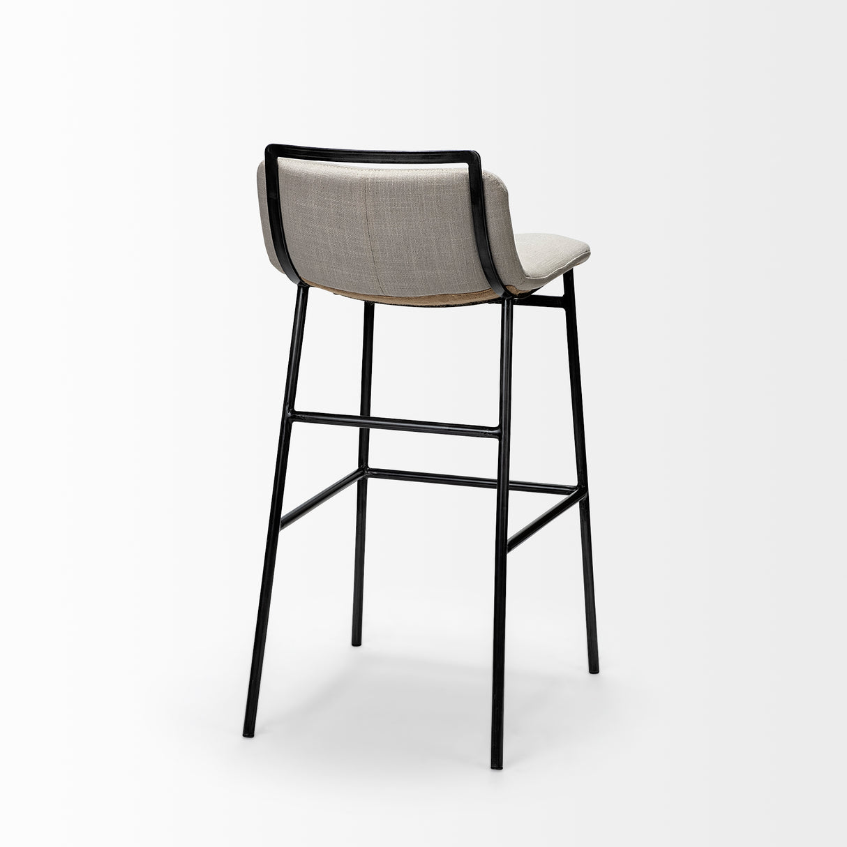 Kavalan 33.5" Total Height Beige Upholstered Seat Gray Metal Frame Counter Stool from Mercana - Luna Furniture