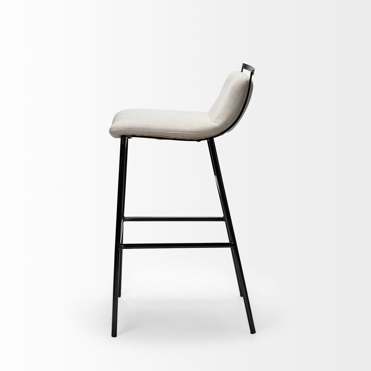 Kavalan 33.5" Total Height Beige Upholstered Seat Gray Metal Frame Counter Stool from Mercana - Luna Furniture