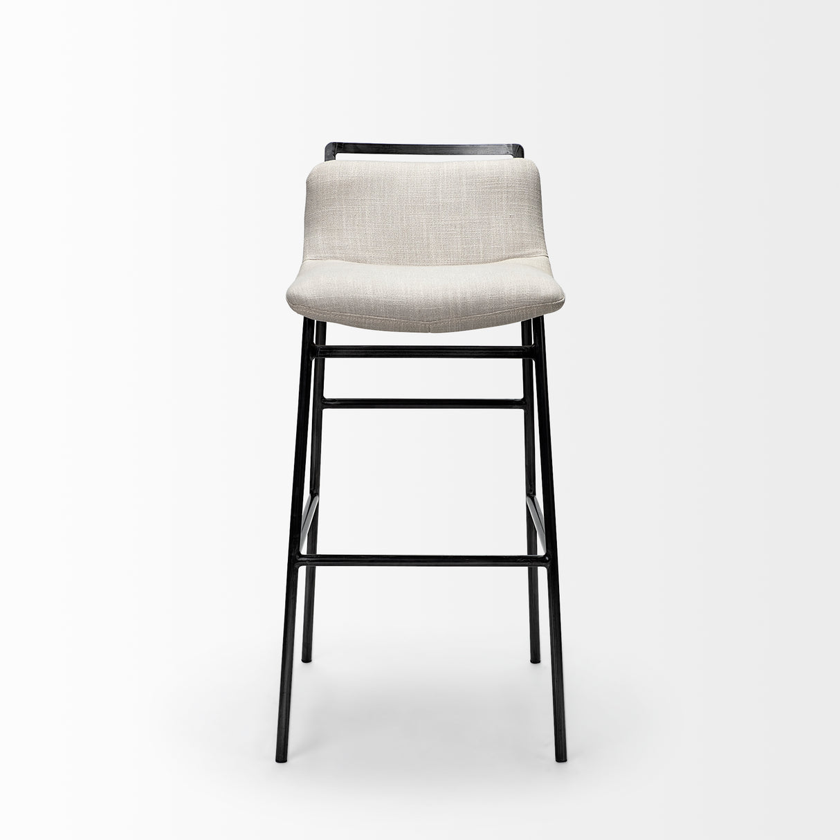 Kavalan 33.5" Total Height Beige Upholstered Seat Gray Metal Frame Counter Stool from Mercana - Luna Furniture