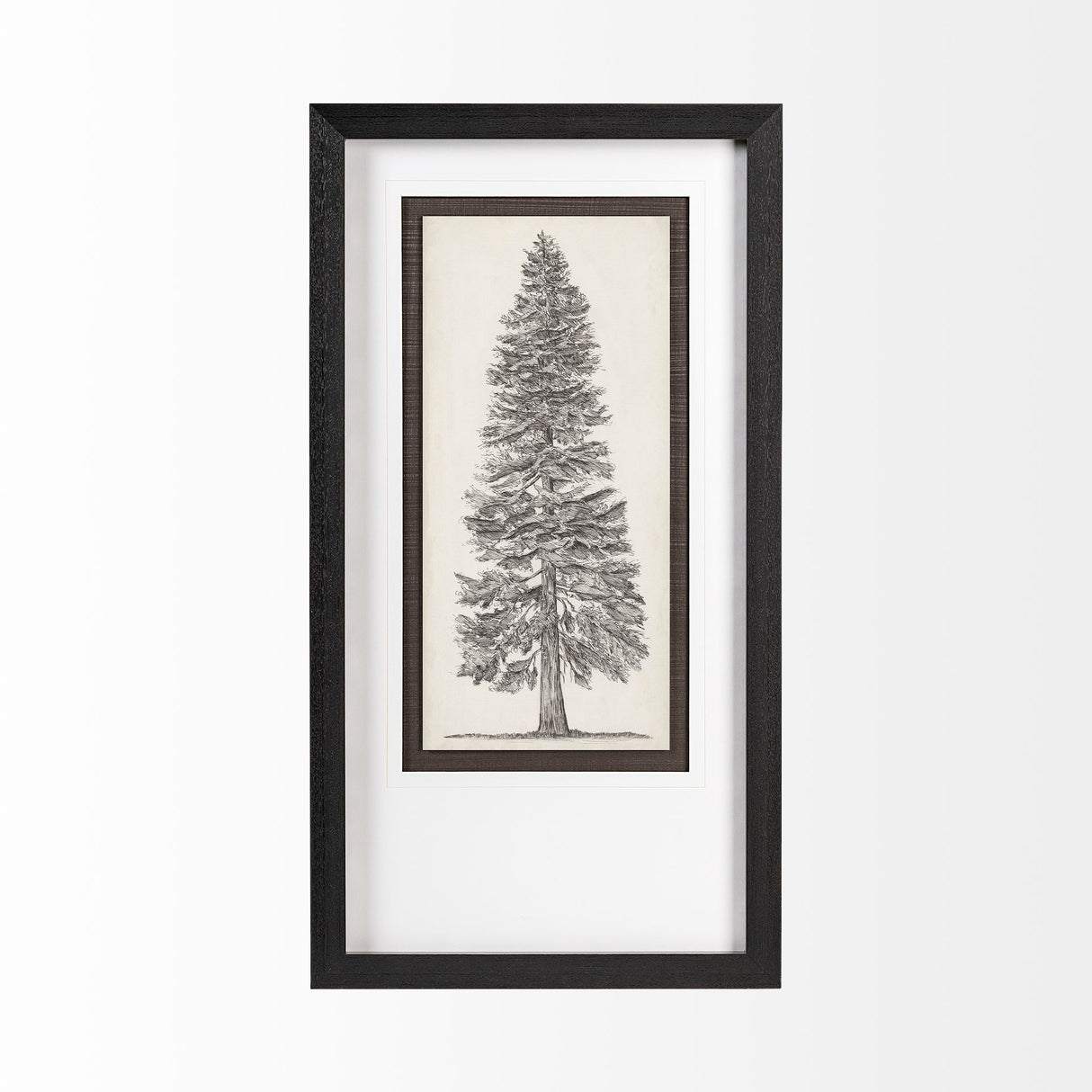 Pacific North West Tree Sketch I by Melissa Wang Hand Embellished Framed Art Print Matted under Glas from Mercana - Luna Furniture