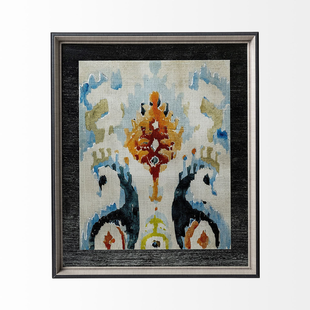 Bohemian Ikat V by Chariklia Zarris a Hand Embellished Textured Framed Art Print Matted under Glass from Mercana - Luna Furniture