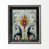 Bohemian Ikat V by Chariklia Zarris a Hand Embellished Textured Framed Art Print Matted under Glass from Mercana - Luna Furniture