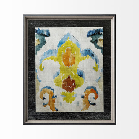 Bohemian Ikat II by Chariklia Zarris a Hand Embellished Textured Framed Art Print Matted under Glass from Mercana - Luna Furniture