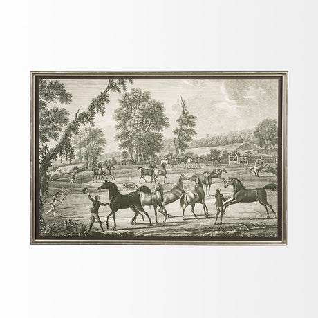 Equestrian Scenes III by Vision Studio Hand Embellished Textured Framed Art Print Matted under Glass from Mercana - Luna Furniture