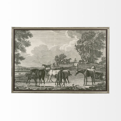 Equestrian Scenes I by Vision Studio a Hand Embellished Textured Framed Art Print Matted under Glass from Mercana - Luna Furniture