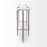 Pinera III 49L x 17W White Marble Top Gold-Toned Iron Base Console Table from Mercana - Luna Furniture