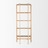 Taylin Light Brown Solid Wood Open Bookshelf from Mercana - Luna Furniture