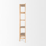 Taylin Light Brown Solid Wood Open Bookshelf from Mercana - Luna Furniture