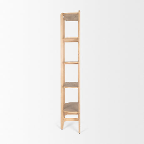 Taylin Light Brown Solid Wood Open Bookshelf from Mercana - Luna Furniture