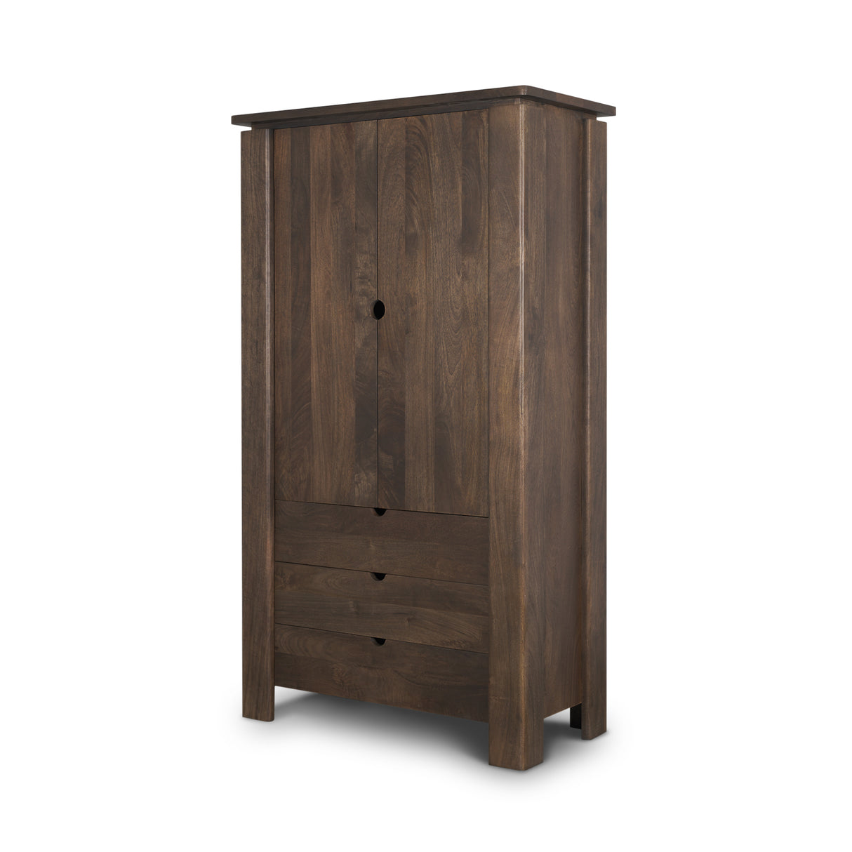 Wallen Solid Dark Brown Wood Curio Cabinet from Mercana - Luna Furniture