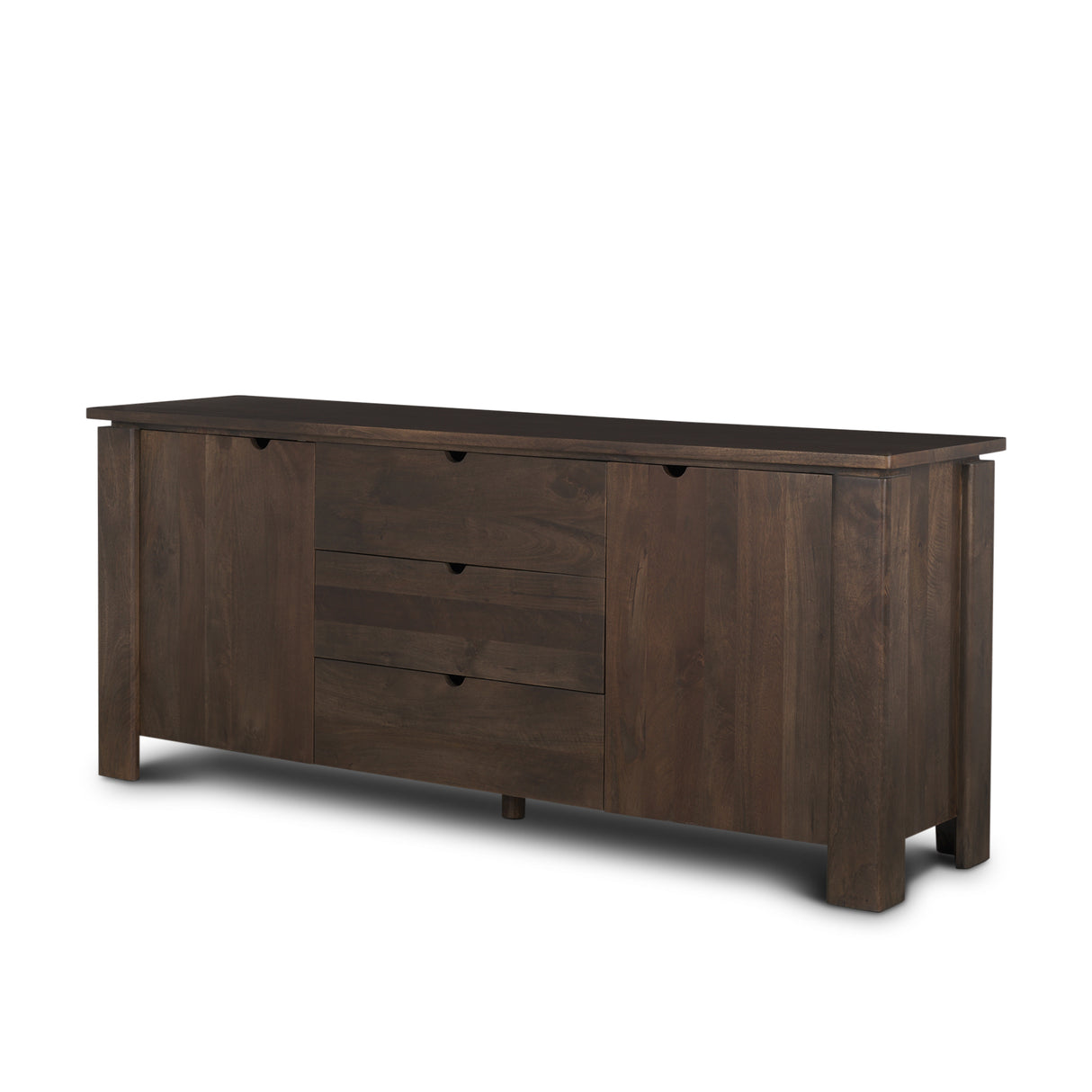 Wallen 2 Door Solid Dark Brown Wood w/ 3 Drawers Sideboard from Mercana - Luna Furniture
