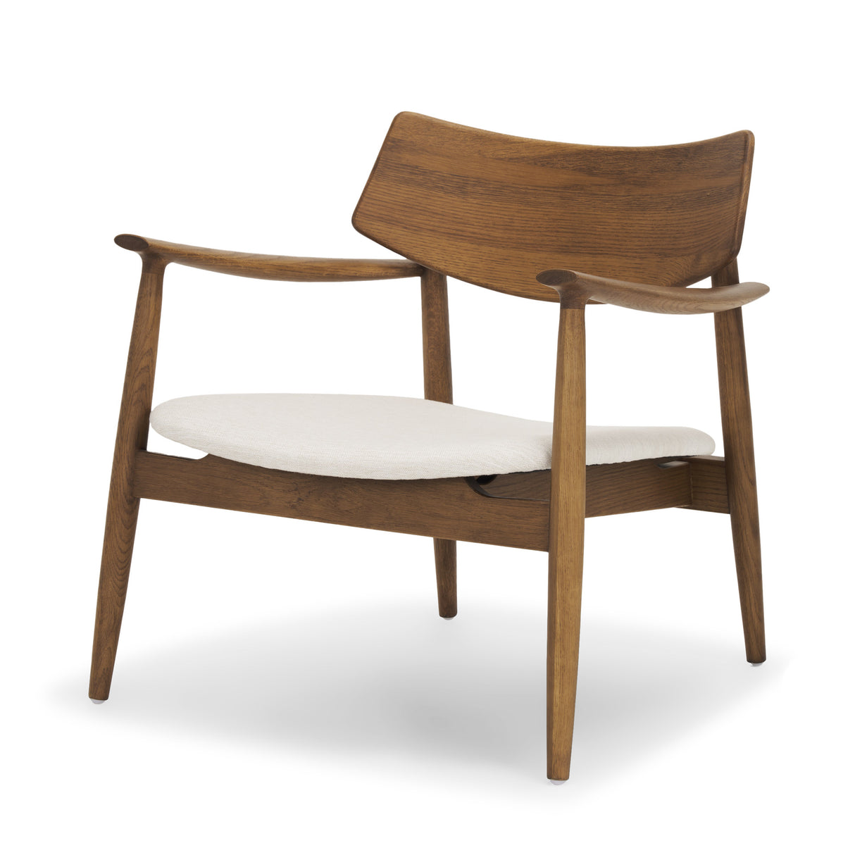 Haggen Medium Brown Oak Wood w/ Cream Fabric Accent Chair from Mercana - Luna Furniture