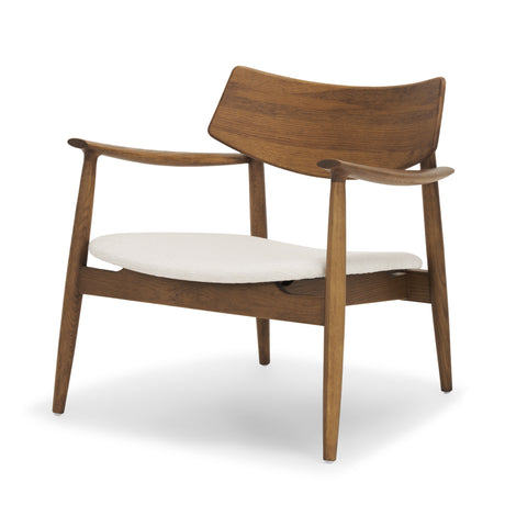 Haggen Medium Brown Oak Wood w/ Cream Fabric Accent Chair from Mercana - Luna Furniture