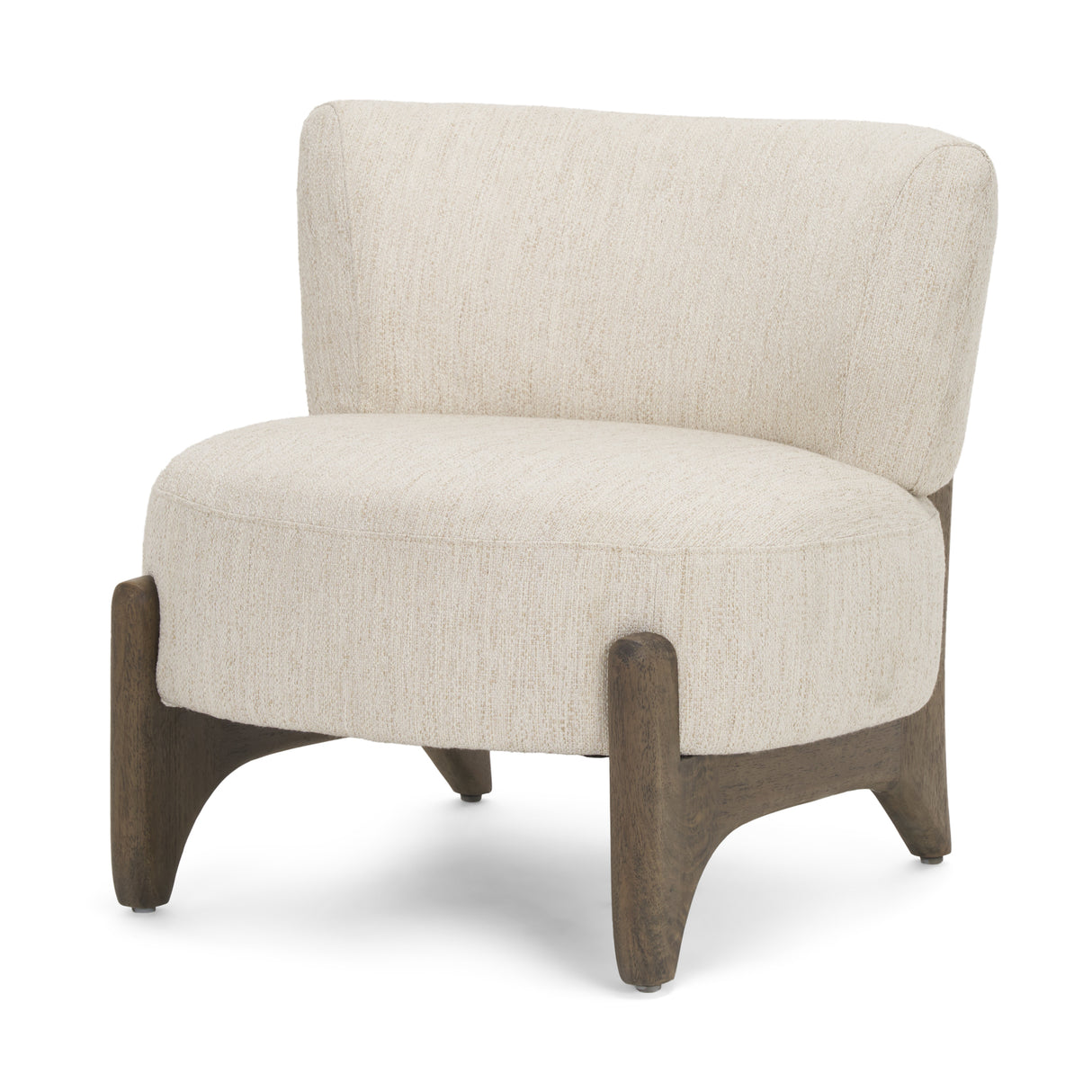 Vyra Dark Brown Wood w/ Cream Fabric Accent Chair from Mercana - Luna Furniture