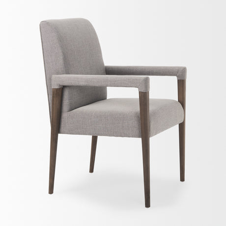 Palisades Grey Fabric Wrap Brown Wooden Frame Dining Chair from Mercana - Luna Furniture