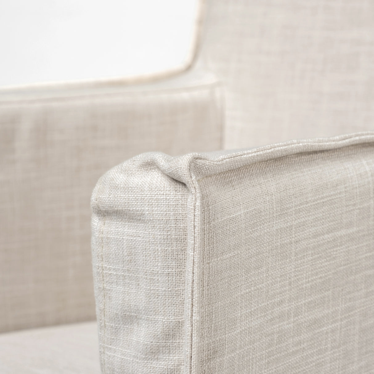 Elbert II Cream Fabric Slip-Cover Brown Wood Frame Dining Chair from Mercana - Luna Furniture