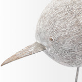Snipe II 6L x 6W Off-White Resin Bird Ornament W/ Metal Feet from Mercana - Luna Furniture