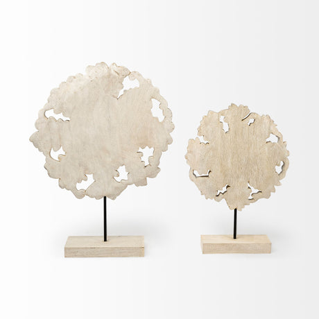 Kamara II (Large) 16L x 4W White Washed Wood W/Antiqued Silver Botanical Decorative Object from Mercana - Luna Furniture