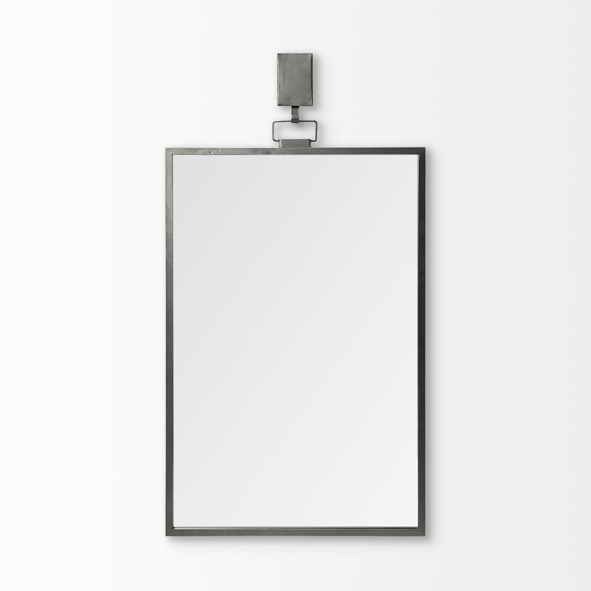 Grimm 24x43 Rectangular Gray Metal Frame Mirror from Mercana - Luna Furniture