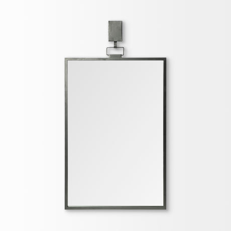 Grimm 24x43 Rectangular Gray Metal Frame Mirror from Mercana - Luna Furniture