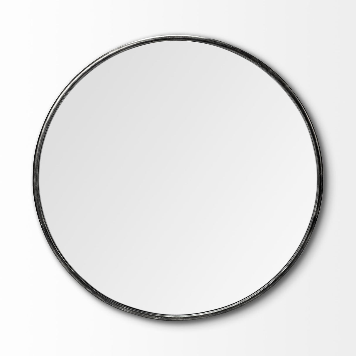 Piper 47.2L x 1.0W x 47.2H Large Black Metal Round Wall Mirror from Mercana - Luna Furniture
