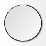 Piper 47.2L x 1.0W x 47.2H Large Black Metal Round Wall Mirror from Mercana - Luna Furniture