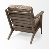Olympus II Brown Velvet Covered Wooden Frame Accent Chair from Mercana - Luna Furniture