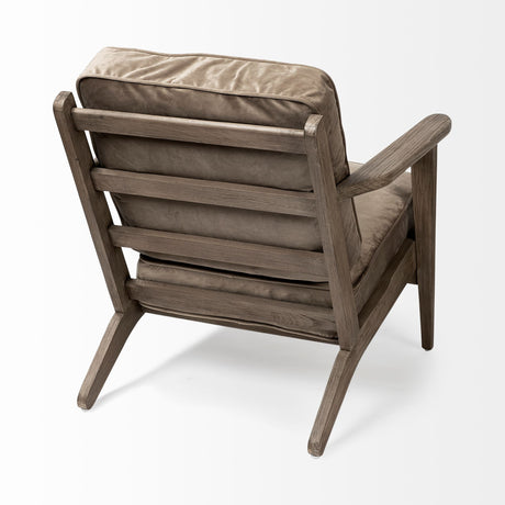 Olympus II Brown Velvet Covered Wooden Frame Accent Chair from Mercana - Luna Furniture