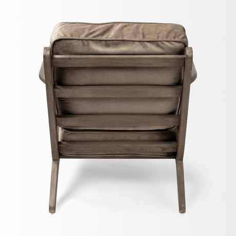 Olympus II Brown Velvet Covered Wooden Frame Accent Chair from Mercana - Luna Furniture