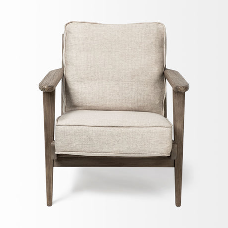 Olympus VI Beige Fabric Wrapped Wooden Frame Accent Chair from Mercana - Luna Furniture