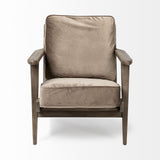 Olympus II Brown Velvet Covered Wooden Frame Accent Chair from Mercana - Luna Furniture