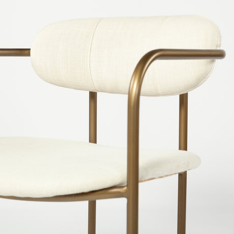 Parker I Cream Fabric Seat Gold Metal Frame Dining Chair, Set of 2 from Mercana - Luna Furniture