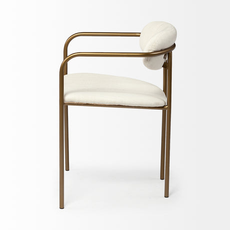 Parker I Cream Fabric Seat Gold Metal Frame Dining Chair, Set of 2 from Mercana - Luna Furniture