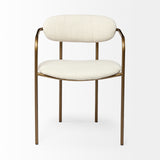 Parker I Cream Fabric Seat Gold Metal Frame Dining Chair, Set of 2 from Mercana - Luna Furniture