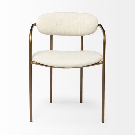 Parker I Cream Fabric Seat Gold Metal Frame Dining Chair, Set of 2 from Mercana - Luna Furniture