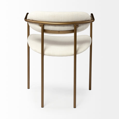 Parker I Cream Fabric Seat Gold Metal Frame Dining Chair, Set of 2 from Mercana - Luna Furniture