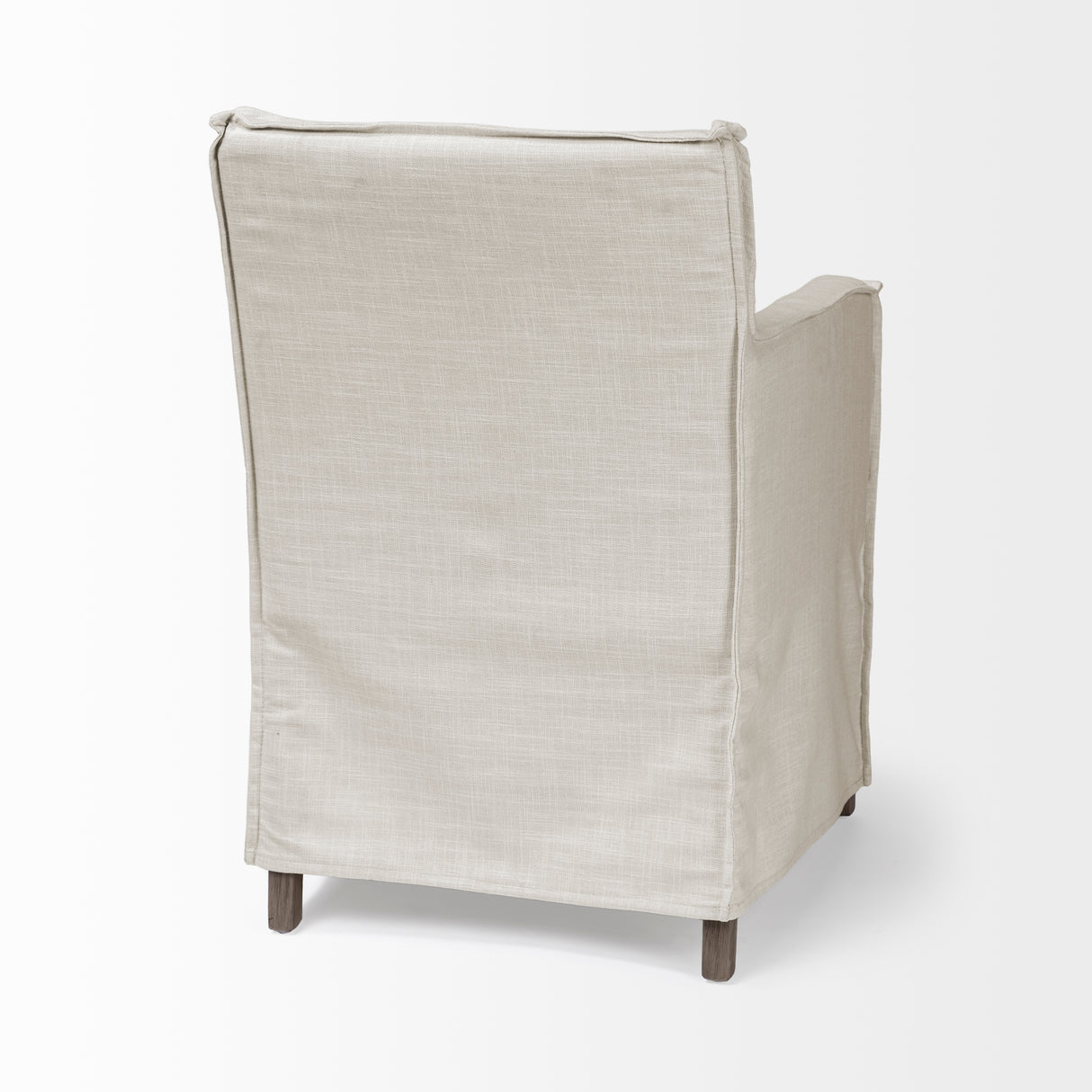 Elbert II Cream Fabric Slip-Cover Brown Wood Frame Dining Chair from Mercana - Luna Furniture