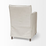 Elbert II Cream Fabric Slip-Cover Brown Wood Frame Dining Chair from Mercana - Luna Furniture