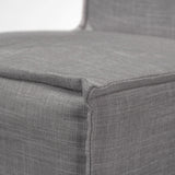 Elbert I Grey Fabric Slip-Cover Brown Wooden Base Dining Chair, Set of 2 from Mercana - Luna Furniture