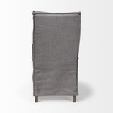 Elbert I Grey Fabric Slip-Cover Brown Wooden Base Dining Chair, Set of 2 from Mercana - Luna Furniture