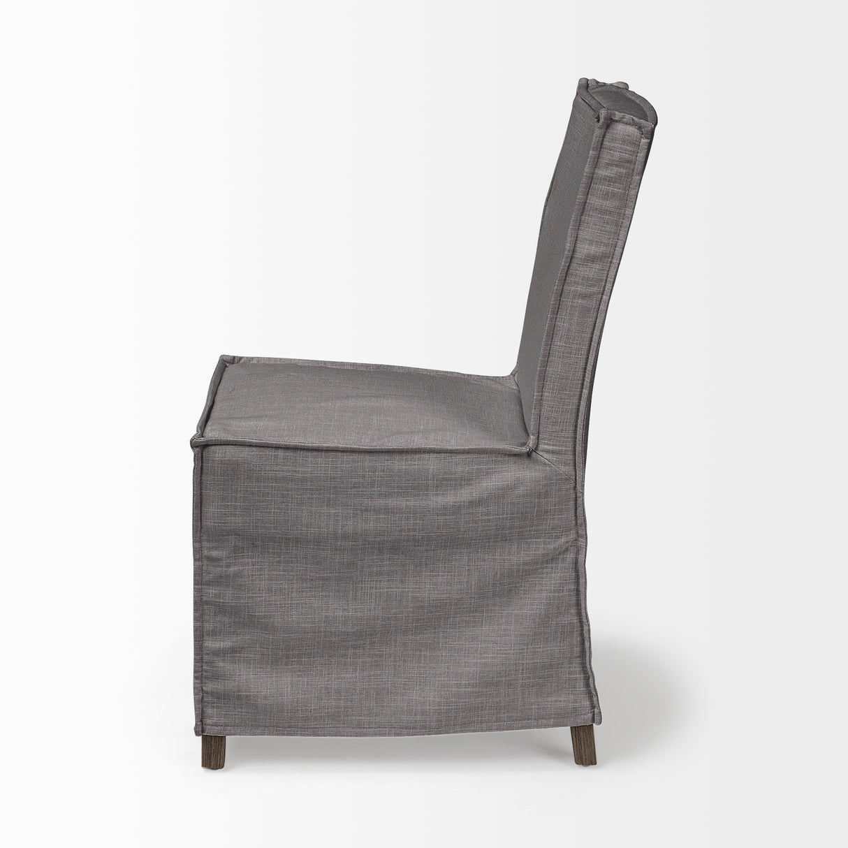Elbert I Grey Fabric Slip-Cover Brown Wooden Base Dining Chair, Set of 2 from Mercana - Luna Furniture