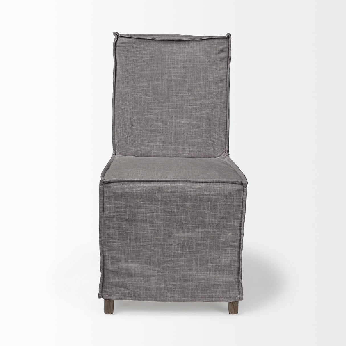 Elbert I Grey Fabric Slip-Cover Brown Wooden Base Dining Chair, Set of 2 from Mercana - Luna Furniture
