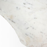 Pinera II 19L x 19W White Marble W/ Triangluar Gold Iron Base Accent Table from Mercana - Luna Furniture