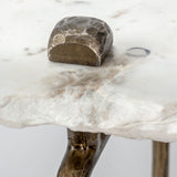 Pinera III 49L x 17W White Marble Top Gold-Toned Iron Base Console Table from Mercana - Luna Furniture