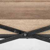 Trey I 80L x 16W Brown Wood and Black Iron Console Table from Mercana - Luna Furniture